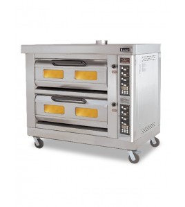 Two Deck Electric Pizza Oven With Steam, Computer Control &amp; 4 Trays