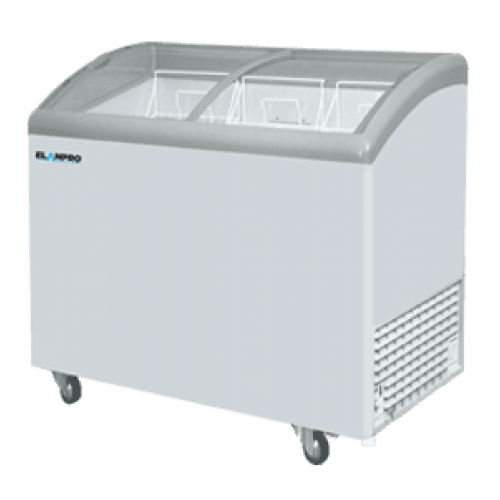 Curved Glass Chest Freezer 255 Ltrs With LED Light Elanpro