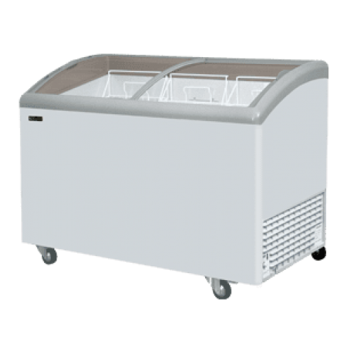 Curved Glass Chest Freezer 330 Ltrs With LED Light Elanpro