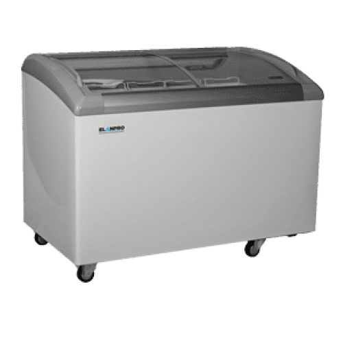 Curved Glass Chest Freezer 333 Ltrs With LED Light Elanpro