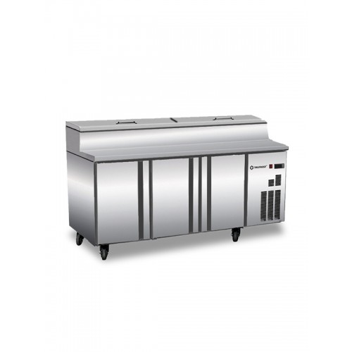 3 Door Refrigerated Preparation Counter 10 x GN 1/3 pans