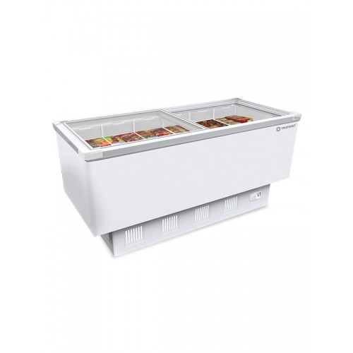 Island Freezer & Scooping Cabinet with 6 Baskets