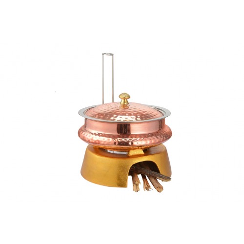 Copper Ss Chafing Dishes With Chowki Stand CKA-594