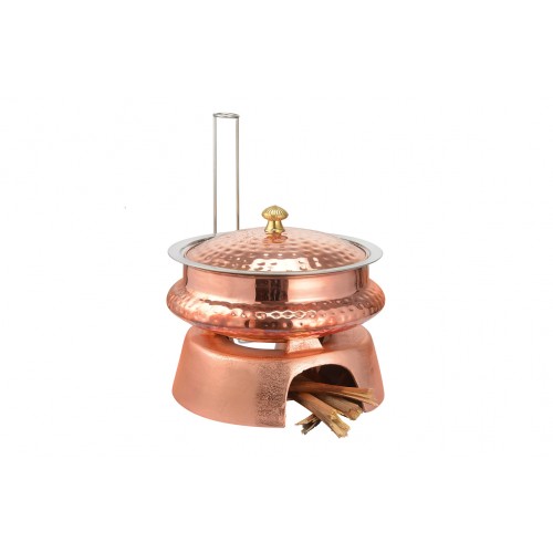 Copper Ss Chafing Dishes With Chowki Stand CKA-595