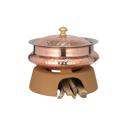 Copper Ss Chafing Dishes With Chowki Stand CKA-597