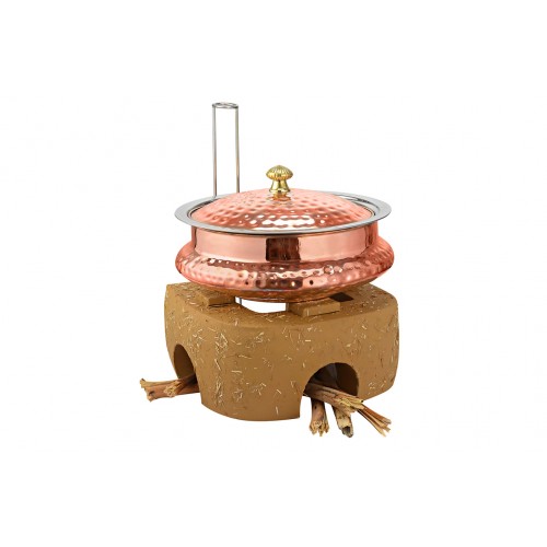 Copper Ss Chafing Dishes With Chowki Stand CKA-599