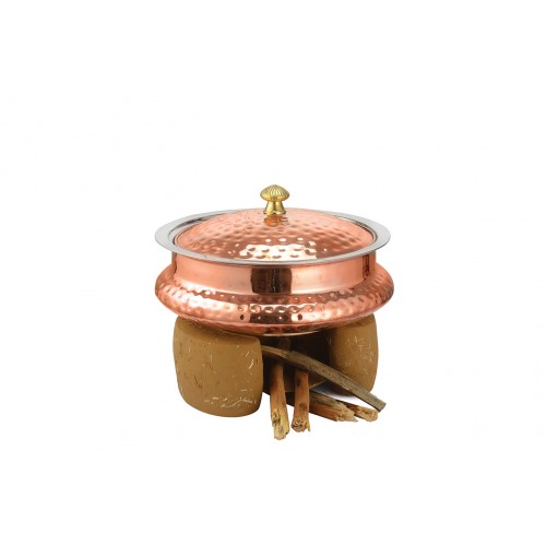 Copper Ss Chafing Dishes With Chowki Stand CKA-601