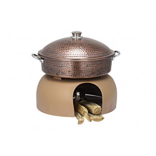 Copper Ss Chafing Dishes With Chowki Stand CKA-604
