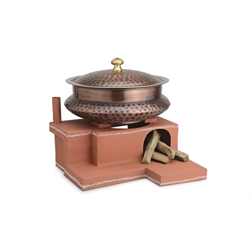 Copper Ss Chafing Dishes With Chowki Stand CKA-607