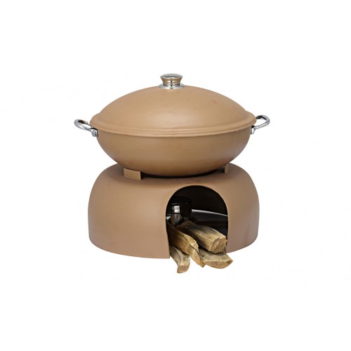 Copper Ss Chafing Dishes With Chowki Stand CKA-610