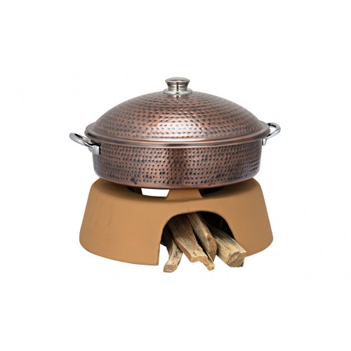 Copper Ss Chafing Dishes With Chowki Stand CKA-623