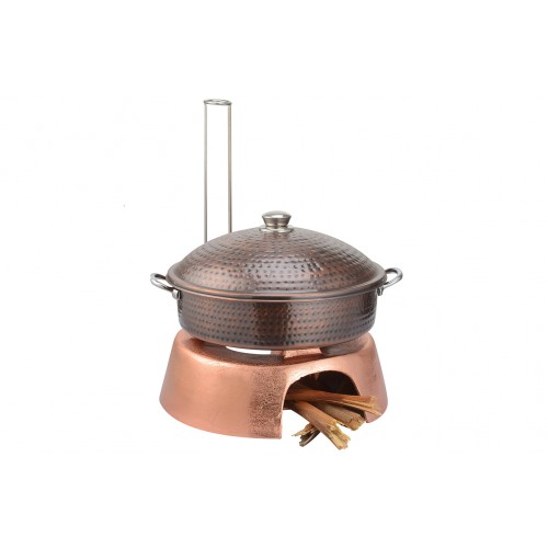 Copper Ss Chafing Dishes With Chowki Stand CKA-624