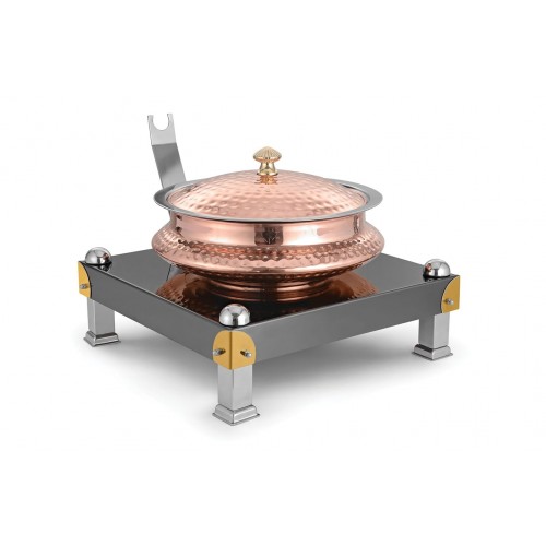 Copper Ss Chafing Dishes With Chowki Stand CKA-734
