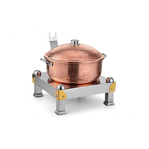 Copper Ss Chafing Dishes With Chowki Stand CKA-791