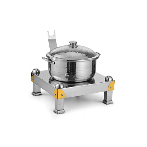 Copper Ss Chafing Dishes With Chowki Stand CKA-793