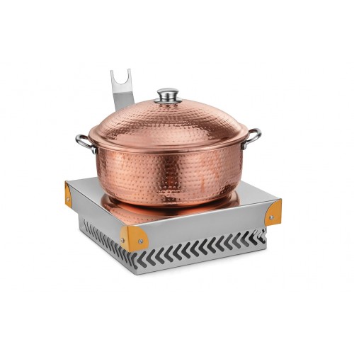 Copper Ss Chafing Dishes With Chowki Stand CKA-795
