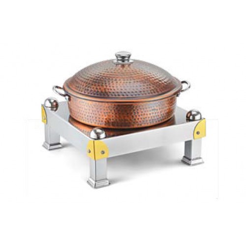 Copper Ss Chafing Dishes With Chowki Stand CKA-839