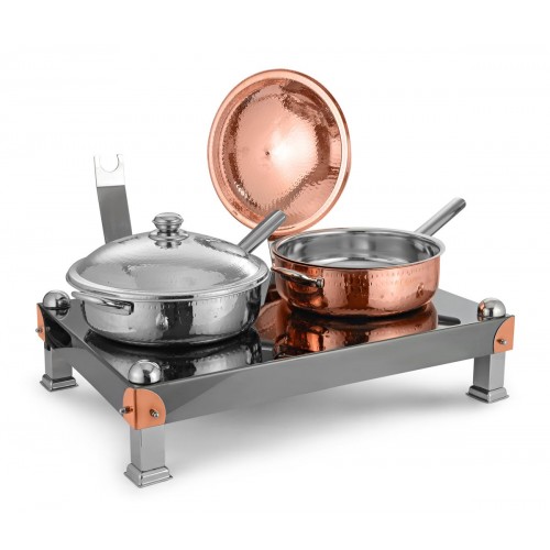 Copper Ss Chafing Dishes With Chowki Stand CKA-740