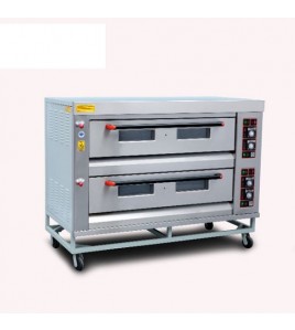 Commercial Gas Pizza Oven 2 Deck 6 Tray