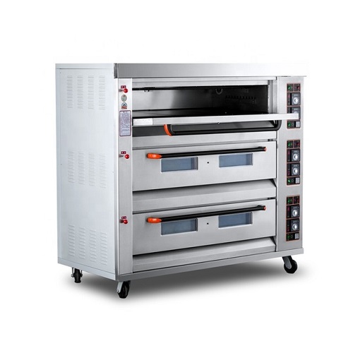Commercial Gas Pizza Oven 3 Deck 9 Tray