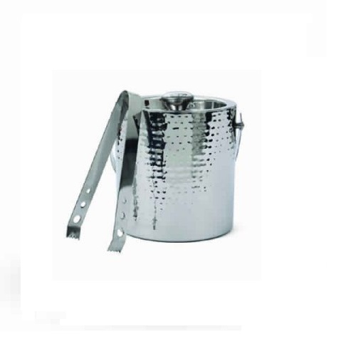 Ice Bucket Double Wall Hammered Stainless Steel 1 Ltr