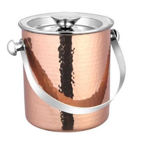 Ice Bucket Pure SS Copper Hammered 1.75 Ltr