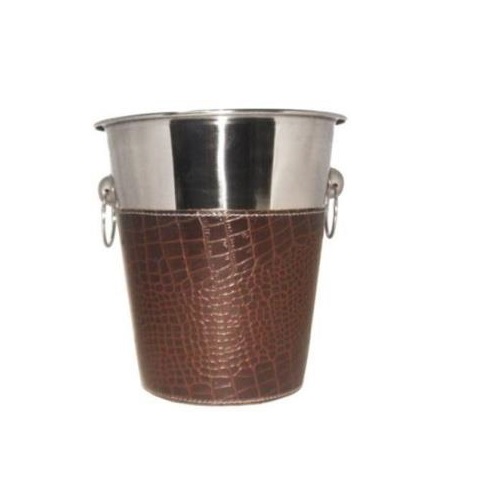 Champagne Bucket Leather Stainless Steel 2 Ltr