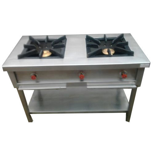 Commercial Gas Range Double Burner Stainless Steel