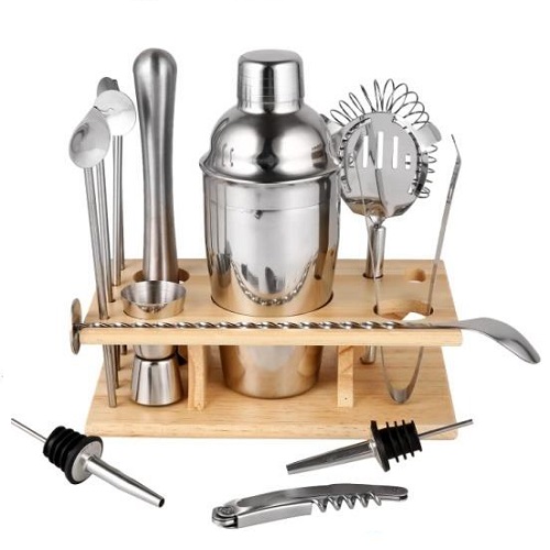 Bar Set Stainless Steel with Stand 9 Pcs