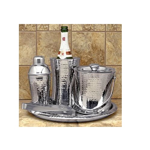 Bar Set Stainless Steel Hammered 6 Pcs